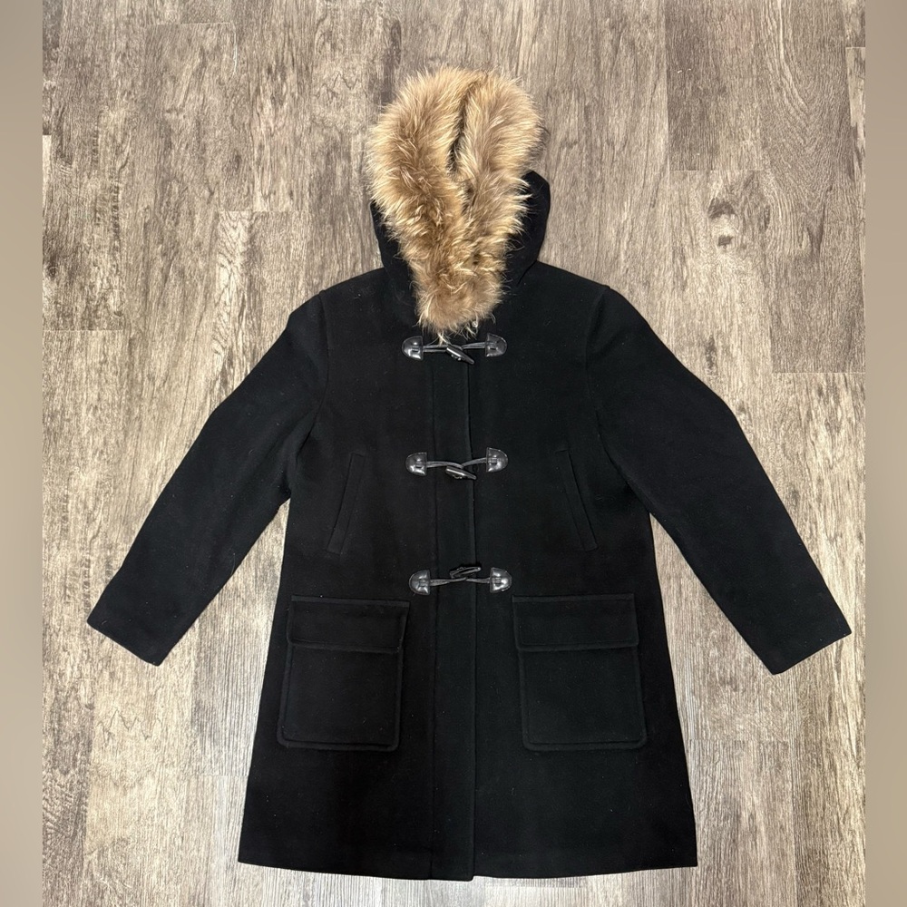 FUR Wool CASHMERE Toggles COAT Marvin RICHARDS Winter HOODIE